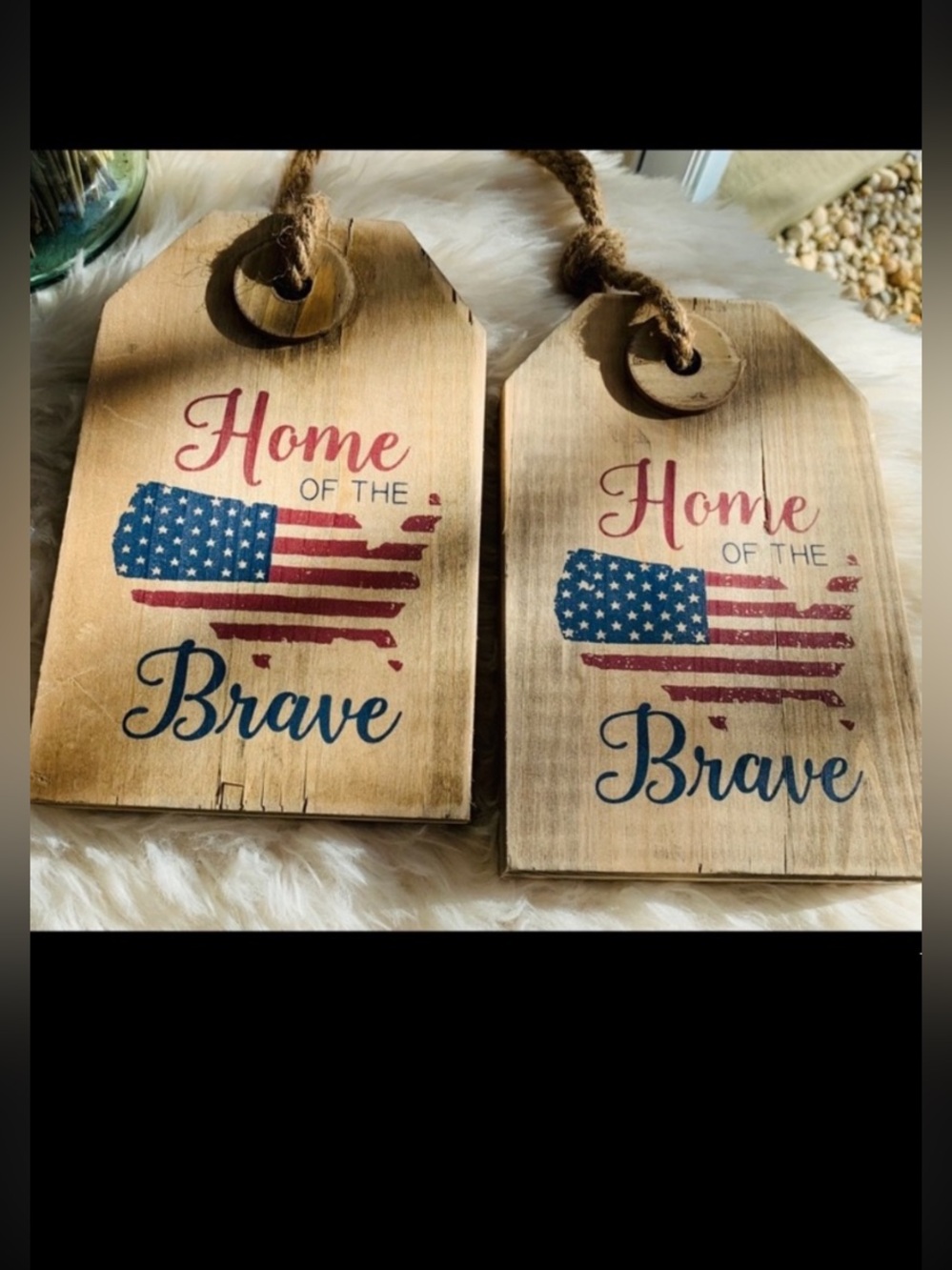 Home of the Brave Wood Patriotic Decor - Last Set